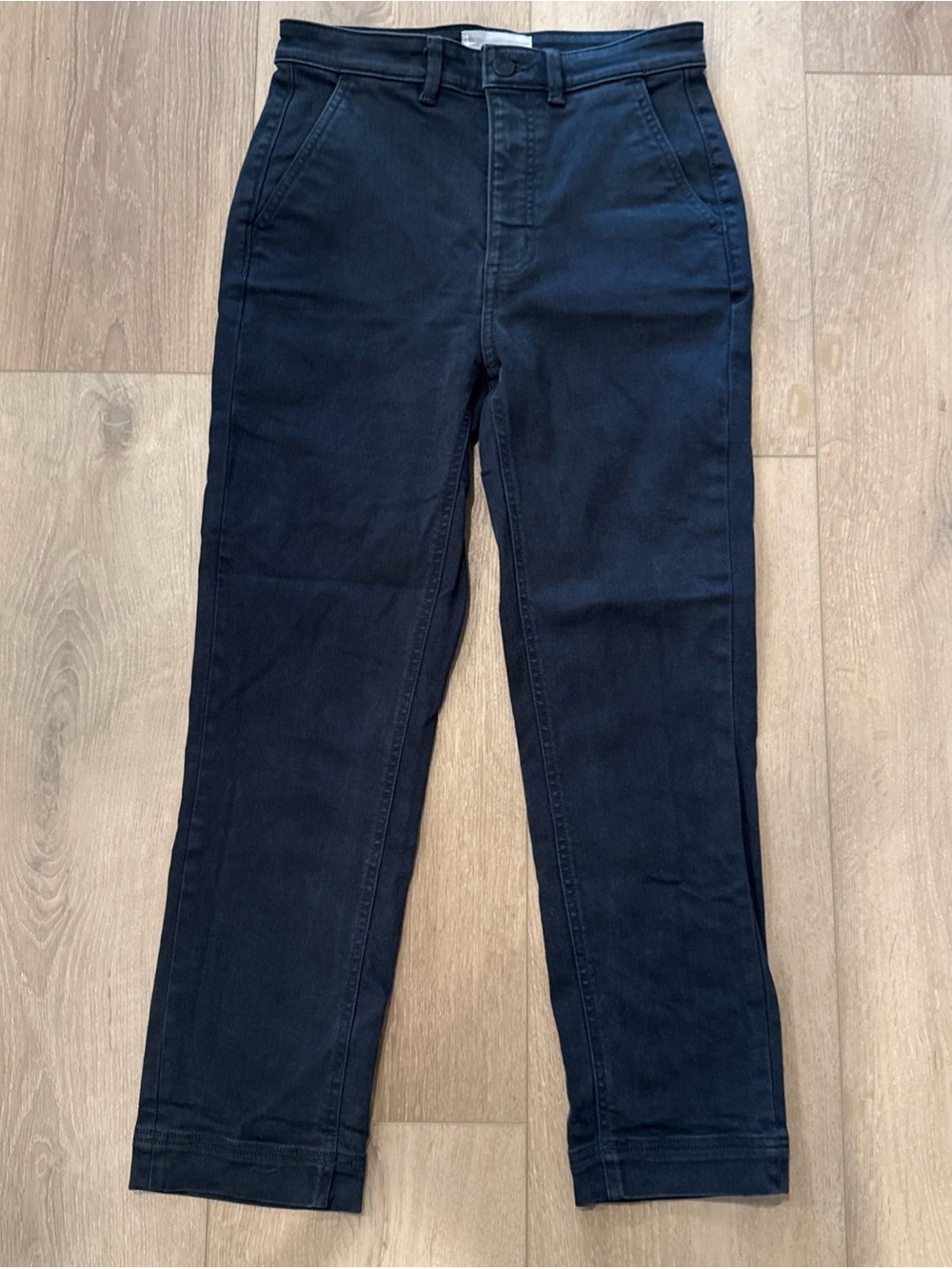 Everlane The Slim Leg Crop Black Denim Jeans Women’s Size 4 Cotton Blend Stretch